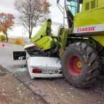 accident Dacia 1300 cu utilaj agricol Dumbrava Timisesti 2