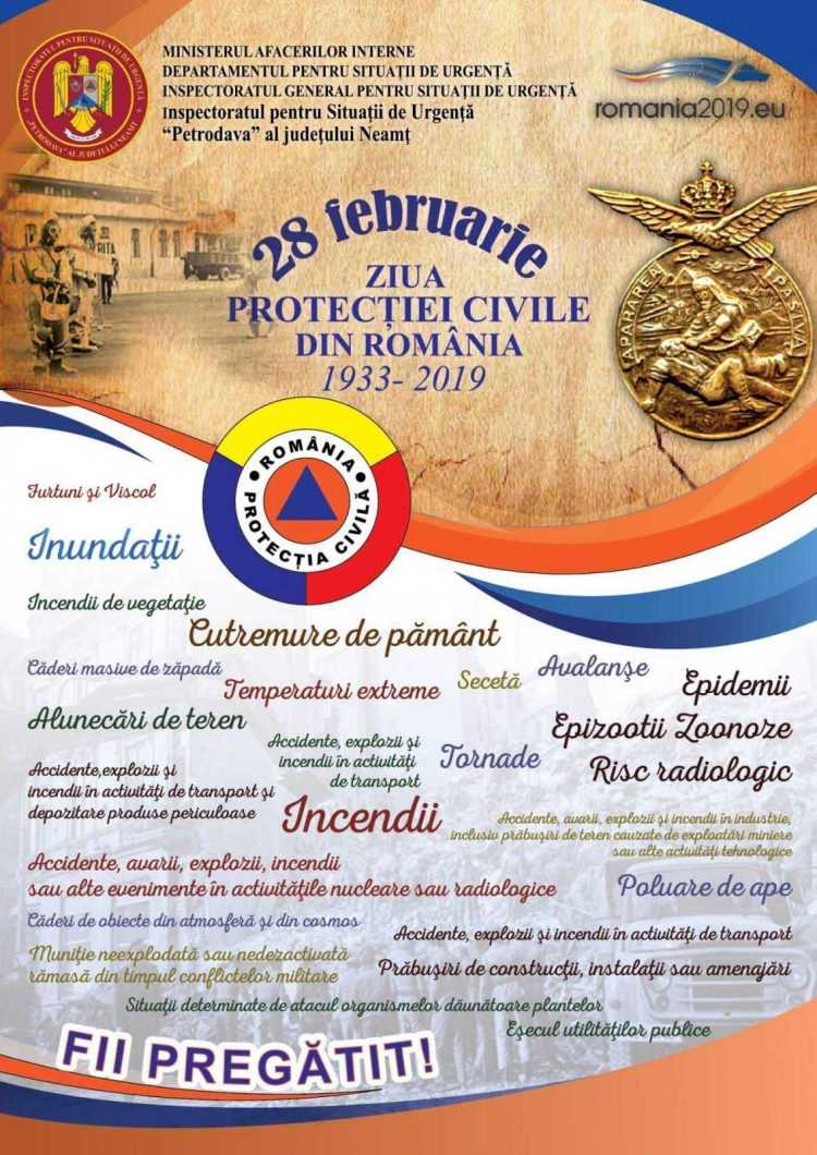 Afis 28 Februarie Ziua Protectiei Civile din Romania